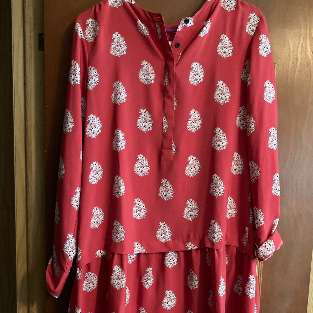 Loft shift dress, pink with design